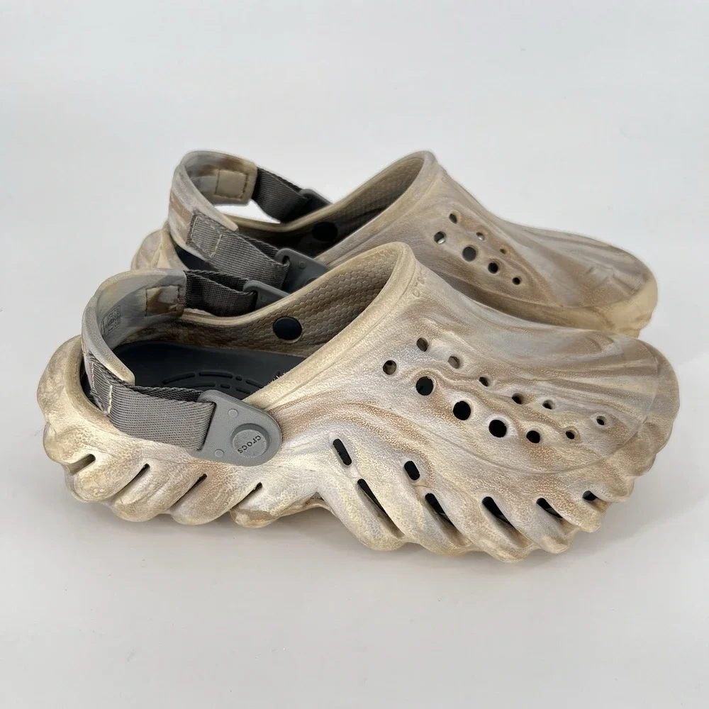 CROCS ECHO MARBLED CLOG | Gray/Brown| US J5 | GREAT CONDITION